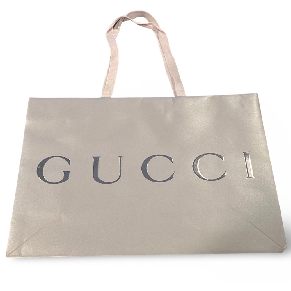 Gucci: Silver/Metallic Gift Bag - Authentic Sz: 19” L x 14” H x 7.5” D